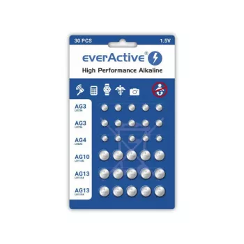 Alkaliparistot everActive AGMIX30BL 1,5 V — 30 kpl:n pakkaus, nappiparistot