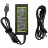 Verkkolaite Green Cell AD38AP 65W Lenovo-kannettaville, 20V 3,25A, 1,2 m johto, musta