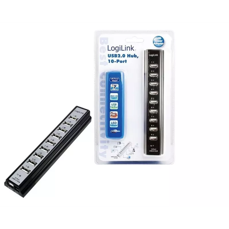 LogiLink UA0096 USB-keskitin 480 Mbit/s musta