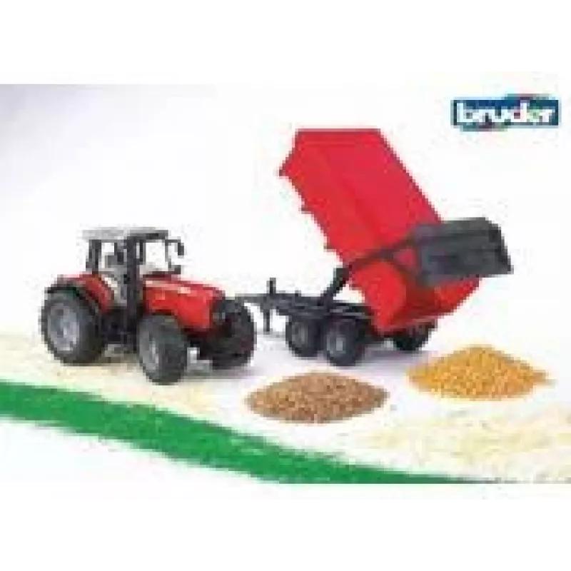 Traktorimalli BRUDER Massey Ferguson 7480 kippikärryllä