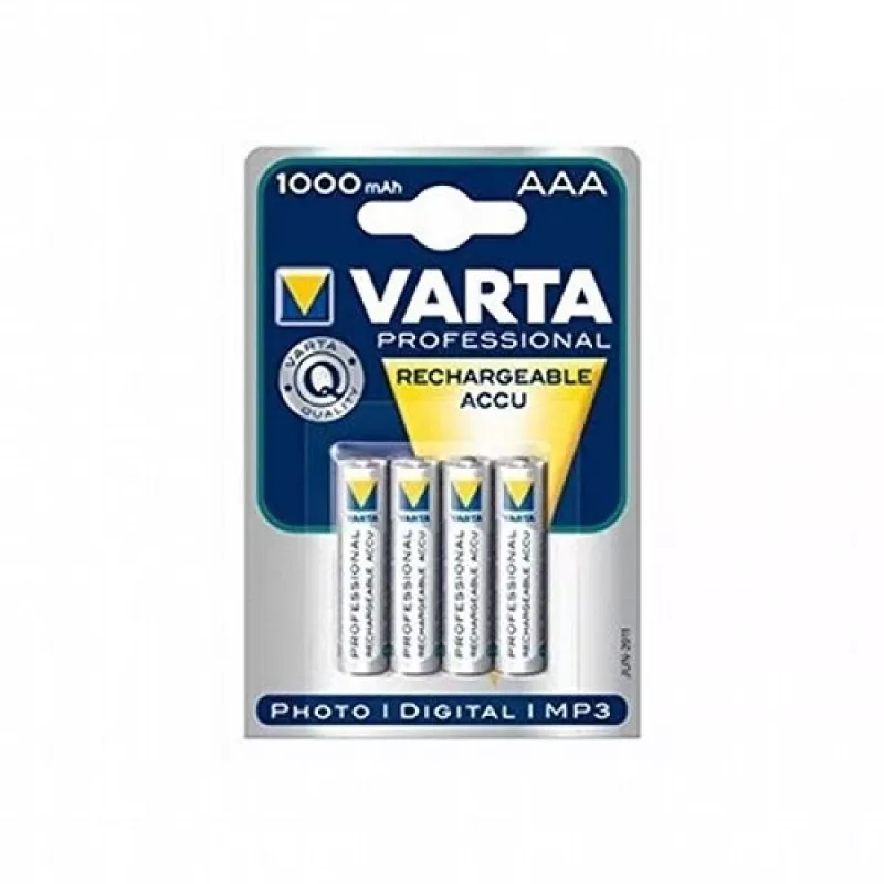 VARTA HR03 AAA Recharge Accu Power 1000 mAh 05703 akut 4 kpl vihreä, keltainen