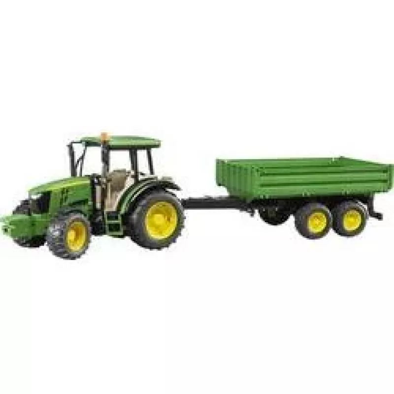 Traktorimalli BRUDER John Deere 5115 M kippikärryllä