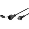 Wentronic Goobay virtakaapeli 5 m, musta - suojakosketinpistorasia (tyyppi F, CEE 7/4) > tyyppi F (tyyppi F, CEE 7/4) (71472)