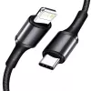 Baseus High Density punottu kaapeli Type-C - Lightning, PD, 20W, 1m (musta)