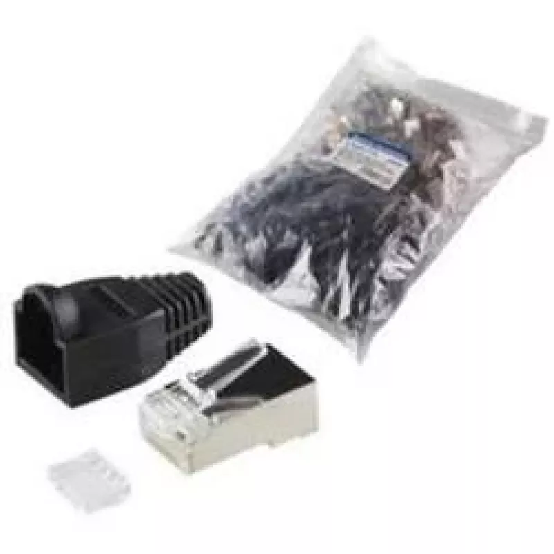 Johdinliitin RJ45 LogiLink MP0022 musta läpinäkyvä