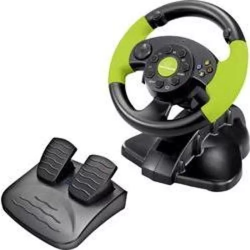 Esperanza EG104 High Octane ohjauspyörä poljinten kanssa, PC/PS3/Xbox 360, musta/vihreä