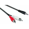 Audiokaapeli 3,5 mm > stereo-RCA (musta, 1,5 metriä)