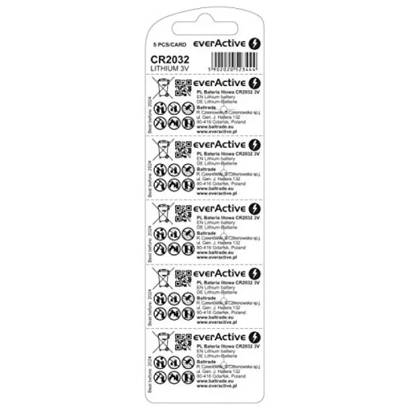 Litiumparistot everActive CR2032 - blister 5 kpl