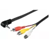 Wentronic Goobay 3,5 mm:n plugi/RCA-sovitinkaapeli, 1,5 m – 3,5 mm:n plugi (4-napainen, stereo) 90° > 3x RCA-plugi (50209)