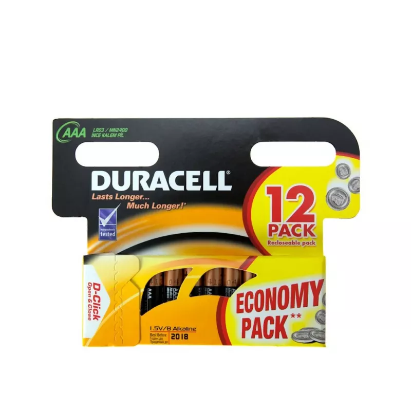 Duracell kotitalousparisto kertakäyttöparisto AAA alkaline