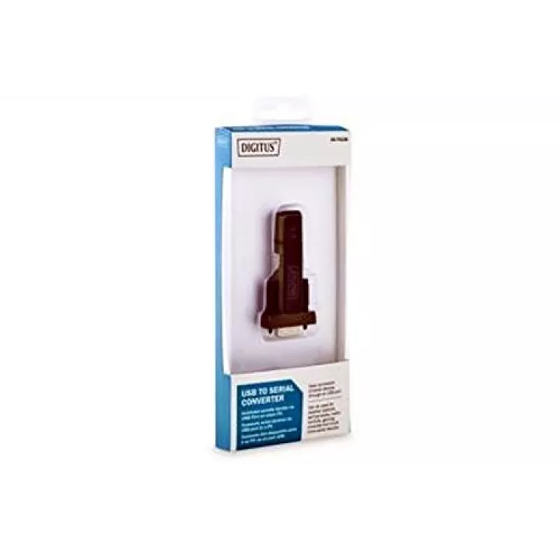 DIGITUS USB 2.0 -sarjaporttisovitin DSUB 9M sis. USB-A-kaapeli 80 cm FTDI-piirisarja USB 2.0 - RS232 (FT232RL)
