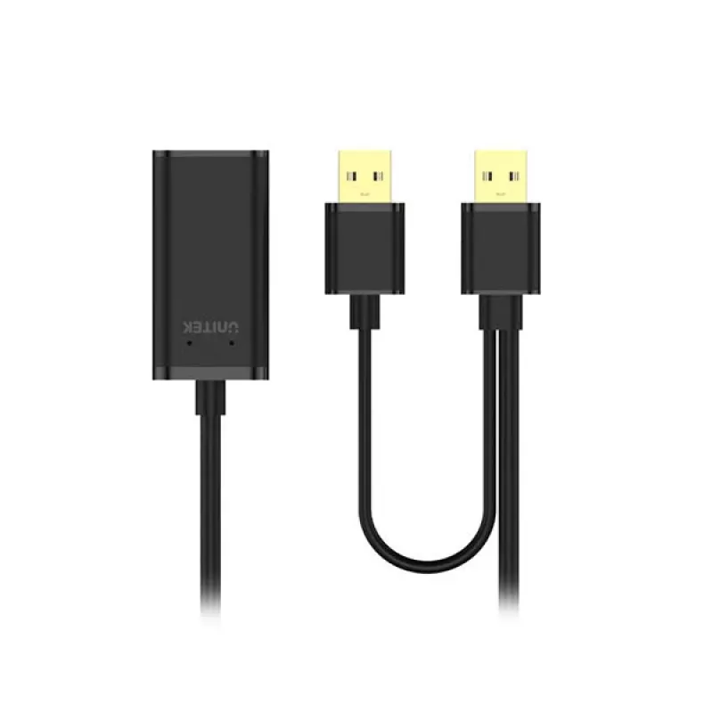 UNITEK Y-278 USB-kaapeli USB 2.0 10 m 2 x USB A USB A musta