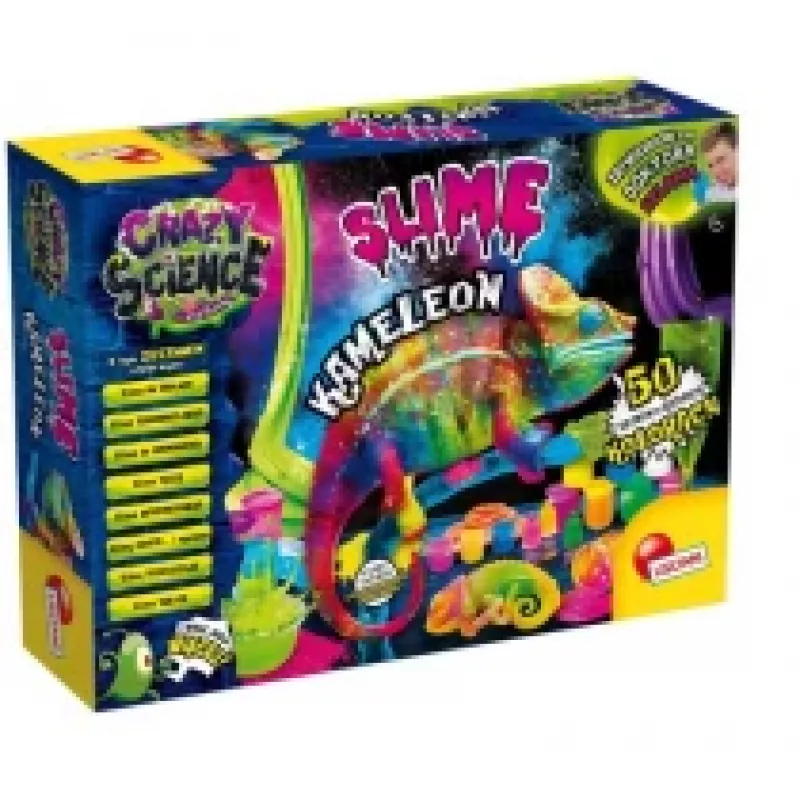 Liscianigiochi tiedesarja Crazy Science Slime Chameleon 304-PL89246 – opetuksellinen limakokeilusarja