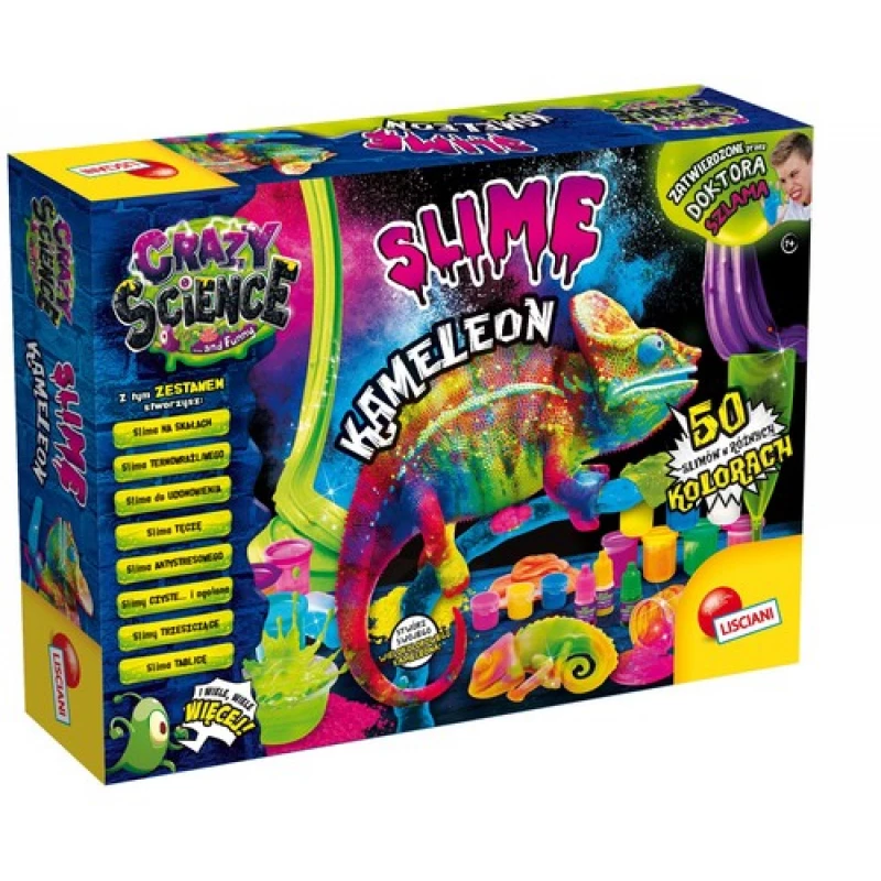 Liscianigiochi tiedesarja Crazy Science Slime Chameleon 304-PL89246 – opetuksellinen limakokeilusarja