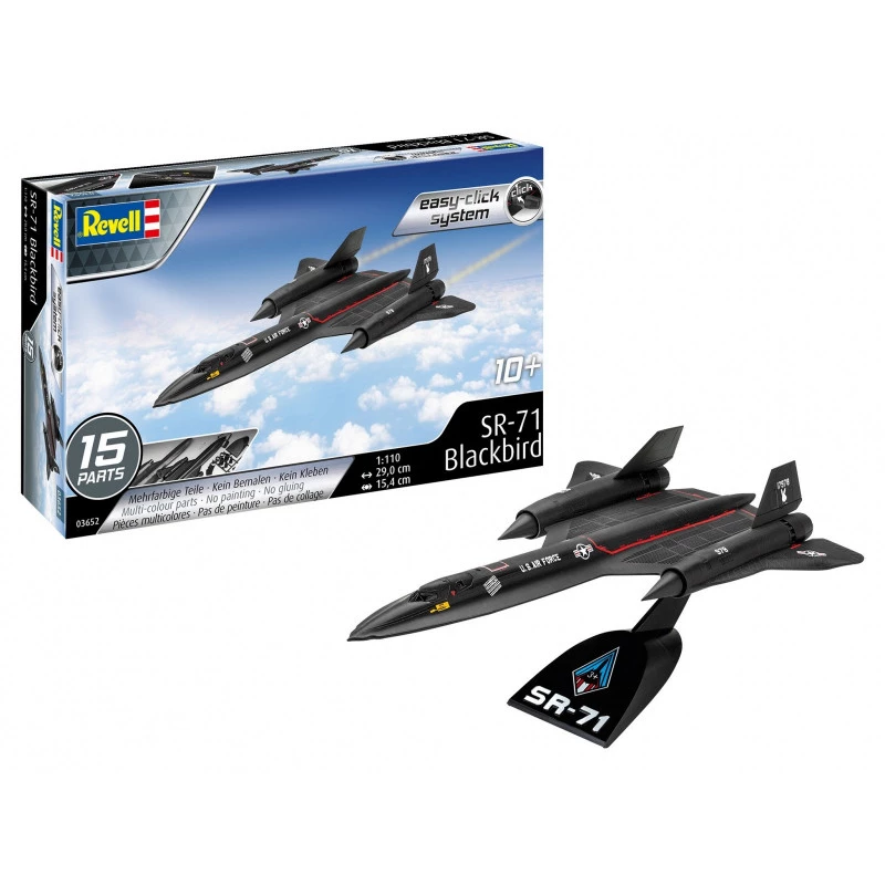 Revell 1/110 mittakaava Lockheed SR-71 Blackbird Easy Click rakennussarja