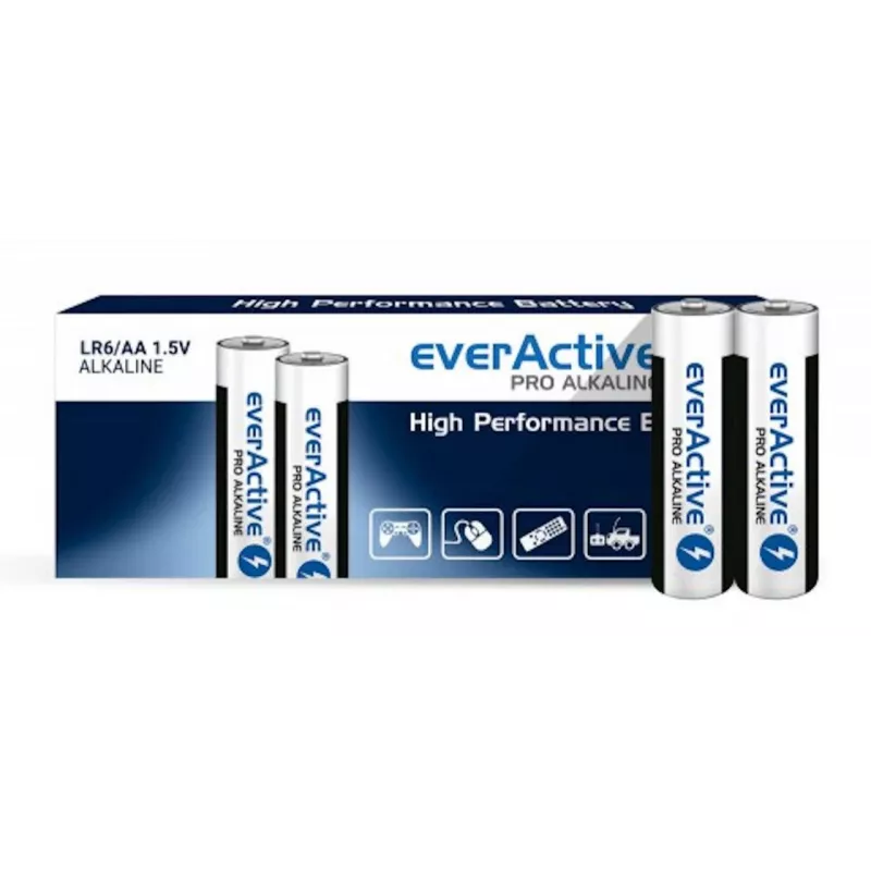 Kertakäyttöiset AA-alkaliparistot everActive LR610PAKPA, 1,5 V, 3000 mAh, 10 kpl:n pakkaus