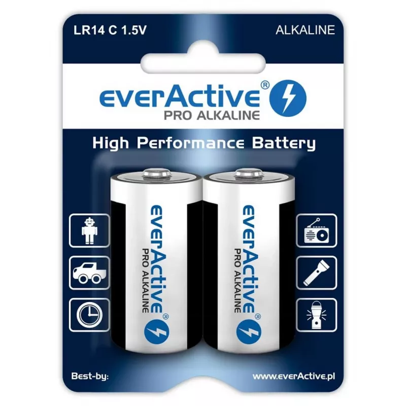 Alkaliparistot everActive Pro LR14 C 1,5 V 8000 mAh — 2 kpl