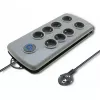 Qoltec Quick Switch 50162 ylijännitesuojattu jatkojohto, 8 pistorasiaa, 2,5 m, harmaa