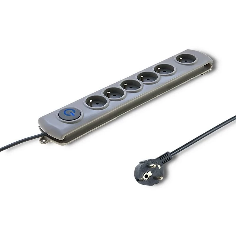 Ylijännitesuoja Qoltec 50165 harmaa 6 AC-pistorasiaa 230 V 1,8 m