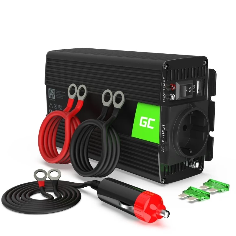 Green Cell® jännitemuunnin 24V–230V 300W musta