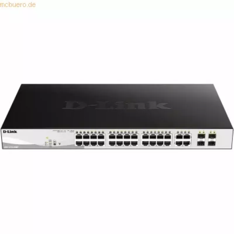 D-Link DGS-1210-28MP/E verkkokytkin hallittava L2 Gigabit Ethernet (10/100/1000) Power over Ethernet (PoE) 1U musta, harmaa