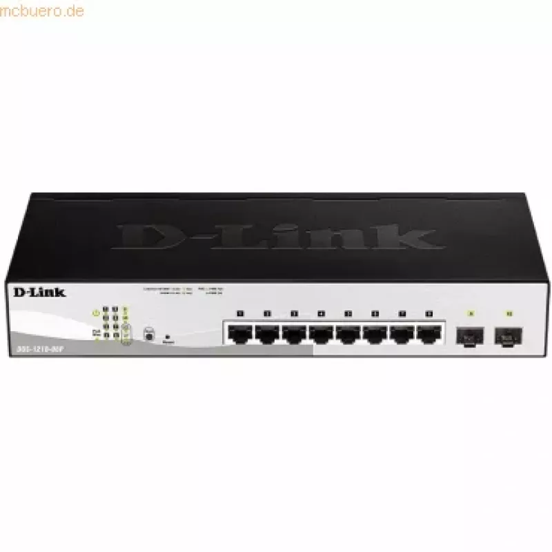 D-Link DGS-1210-08P/E hallittava L2 Gigabit Ethernet (10/100/1000) Power over Ethernet (PoE) musta