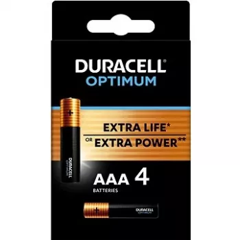 Duracell OPTIMUM AAA alkaliparistot 4 kpl:n pakkaus – pitkäkestoista energiaa pienille laitteille