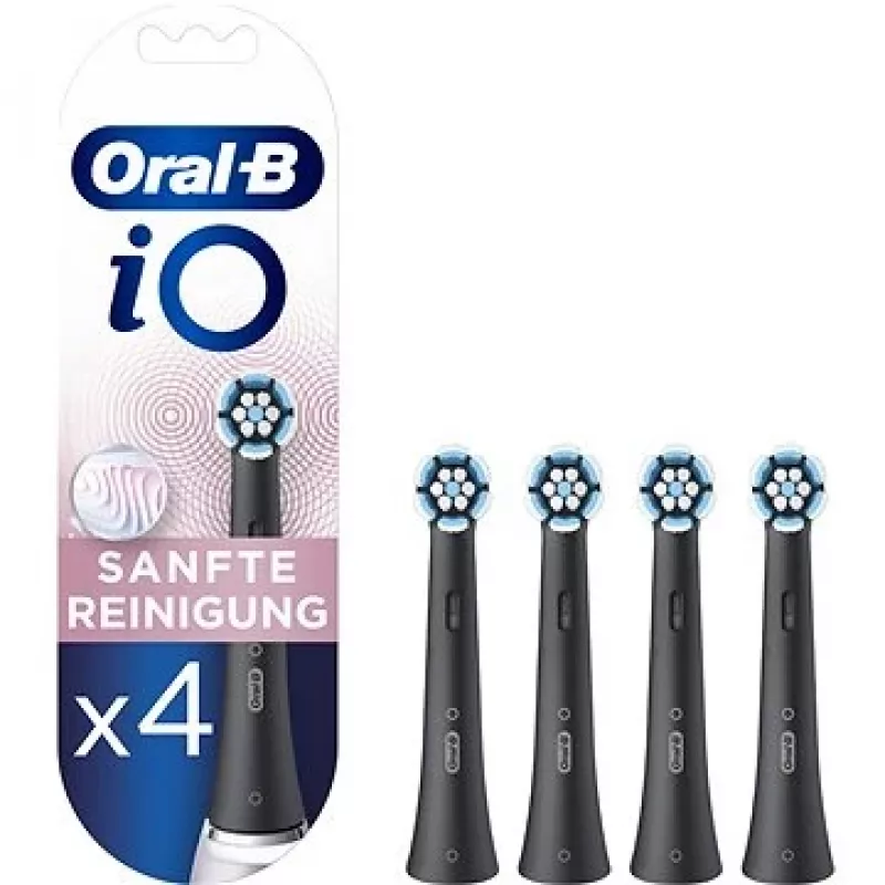 Vaihtoharjat Oral-B iO Gentle Care — 4 kpl:n pakkaus, mustat vaihtoharjat