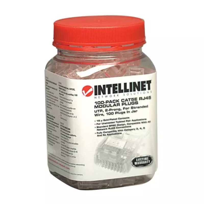 Intellinet 502375 johdinliitin RJ-45 läpinäkyvä