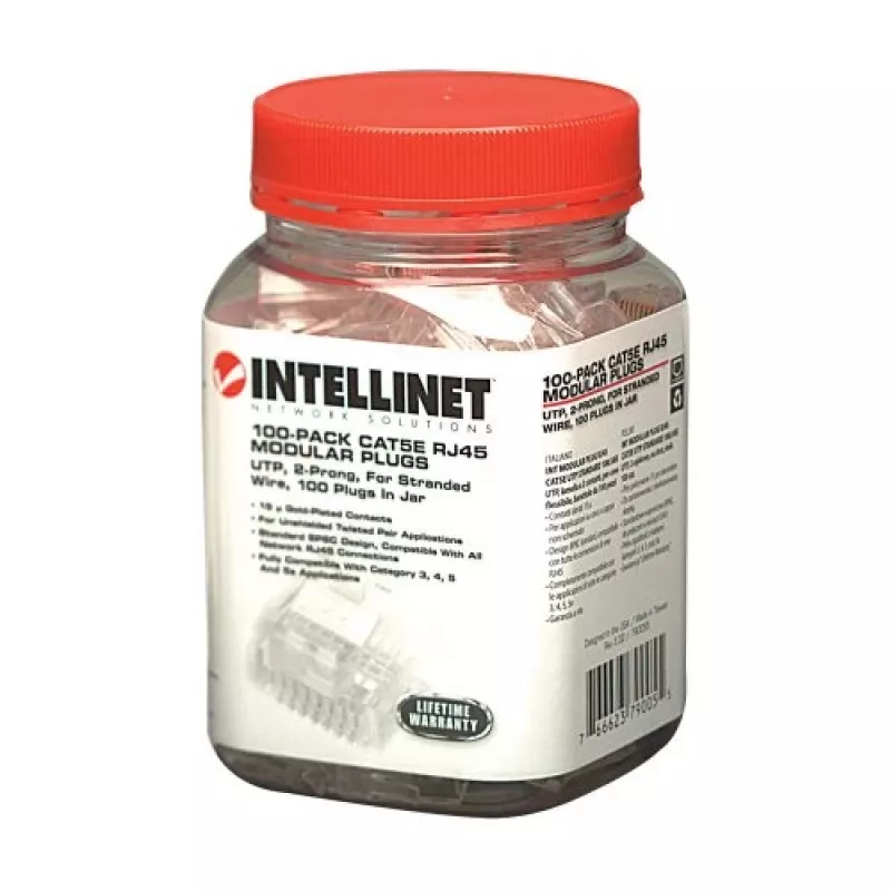 Intellinet 502375 johdinliitin RJ-45 läpinäkyvä