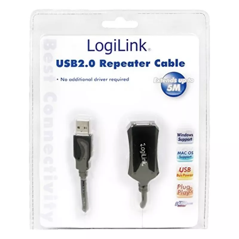 LogiLink USB 2.0 -toistinkaapeli - 5,0 m USB-kaapeli 5 m USB A
