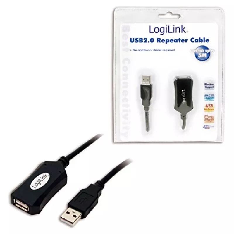 LogiLink USB 2.0 -toistinkaapeli - 5,0 m USB-kaapeli 5 m USB A