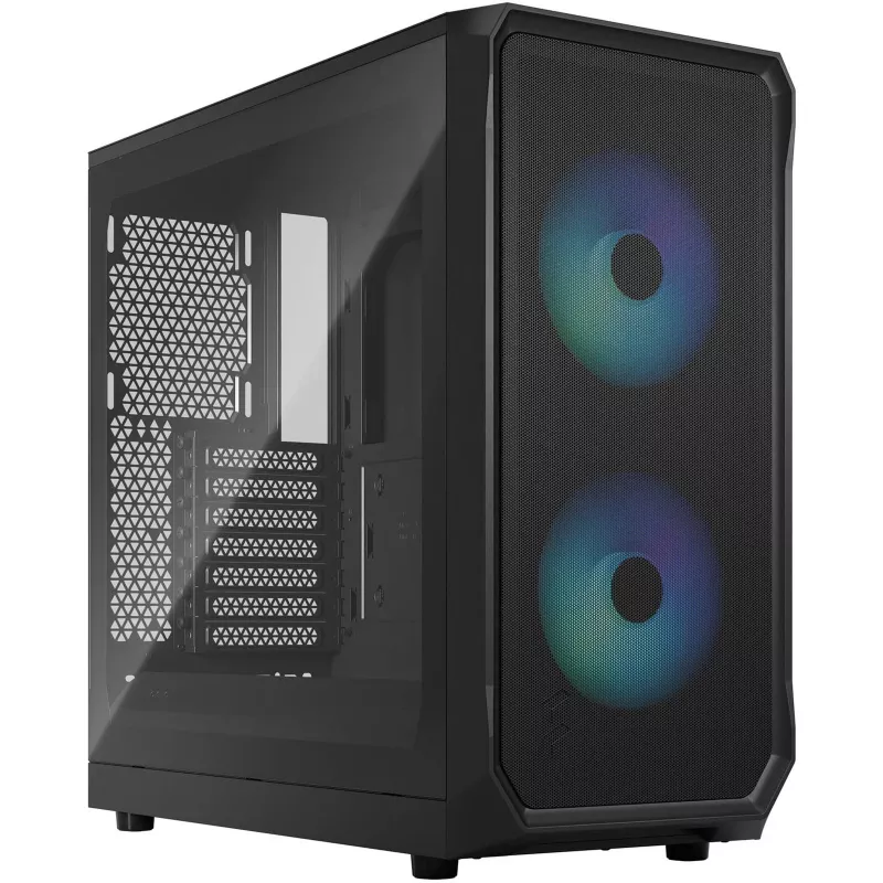 Fractal Design Focus 2 RGB Tempered Glass Mid Tower ATX -tietokonekotelo - musta