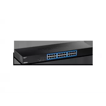 TRENDnet 24-porttinen gigabit-kytkin, TEG-S25, 24 x gigabit RJ-45 -porttia, 48 Gbit/s kytkentäkapasiteetti, tuulettimeton rakenne, metallikotelo, sisäinen virtalähde
