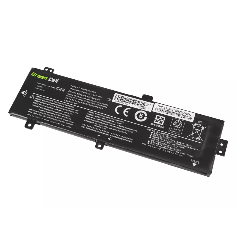 Akku Green Cell LE118 Lenovo Ideapad 310-15 (7,6 V, 3500 mAh, 4 kennoa, LiPo, musta)