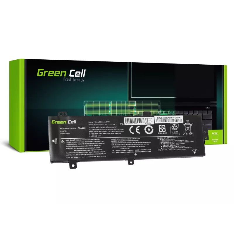 Akku Green Cell LE118 Lenovo Ideapad 310-15 (7,6 V, 3500 mAh, 4 kennoa, LiPo, musta)