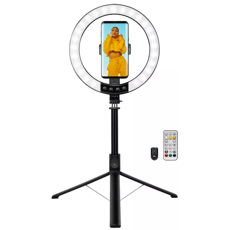 LogiLink älypuhelimen rengasvalo selfie-tikun jalustalla, DM 20cm (AA0156)