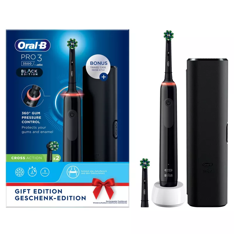 Oral-B Pro 3 3500 pyörivä hammasharja aikuisille musta