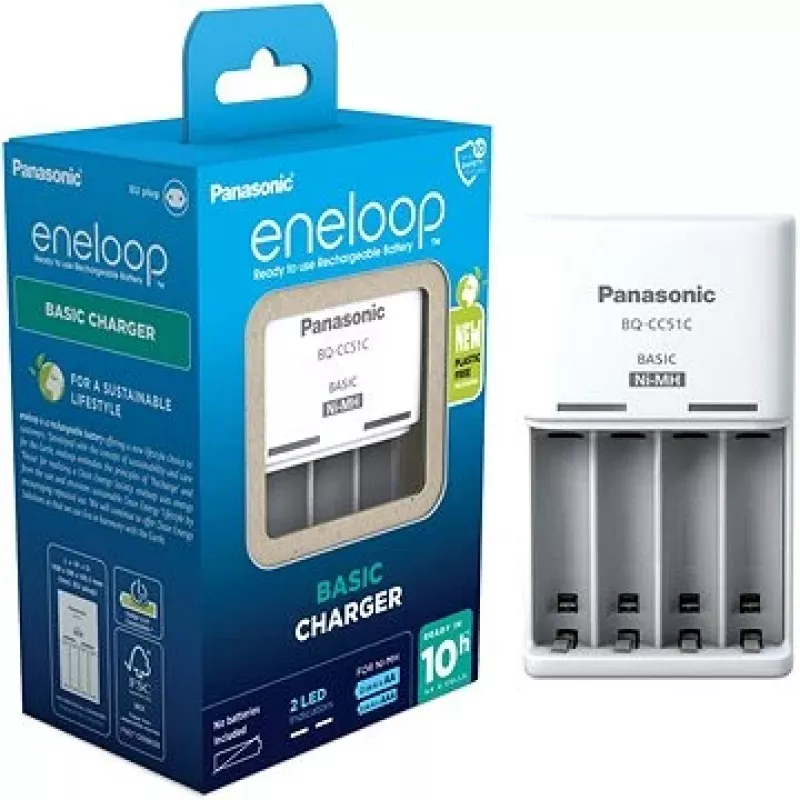 Panasonic 52051E02 Basic BQ-CC51 USB-laturi NiMH AAA/AA LED-tila