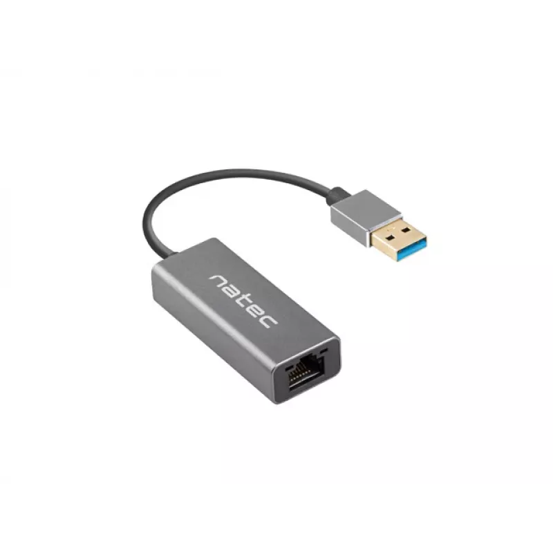 Natec Cricket NNC-1924 USB 3.0 Type-A – RJ45 Ethernet-sovitin, 1000 Mbit/s, 15 cm kaapeli, musta