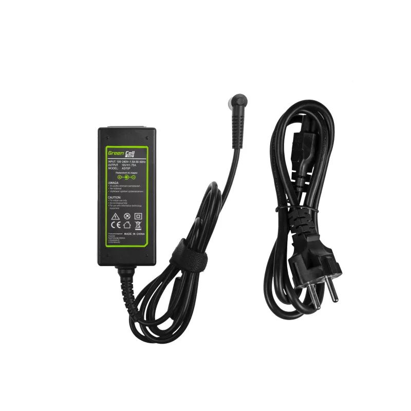 Virtalähde Green Cell AD70P ASUS-kannettaville, 33W, 19V 1,75A, sisäkäyttöön, musta