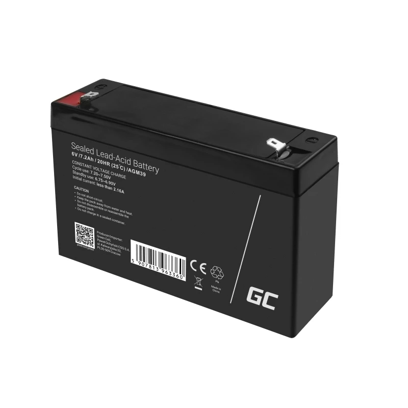 Green Cell AGM39 teollisuusakku 7200 mAh 6 V
