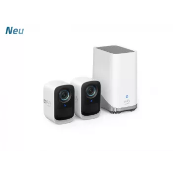 Eufy Security S300 EufyCam 3C 2 kameran sarja valvontakamera ulkokäyttöön langaton, 4K-kamera, laajennettava paikallinen tallennustila jopa 16 TB, kasvojentunnistus-tekoäly