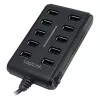 Logilink UA0125 USB-keskitin 10-porttinen USB2.0 virtalähteellä 3.5A, | Logilink