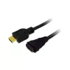 LogiLink CH0057 nopea HDMI-jatkokaapeli Ethernet-tuella, HDMI 1.4, A-uros – A-naaras, 4K/30, kullatut liittimet, 3 m, musta