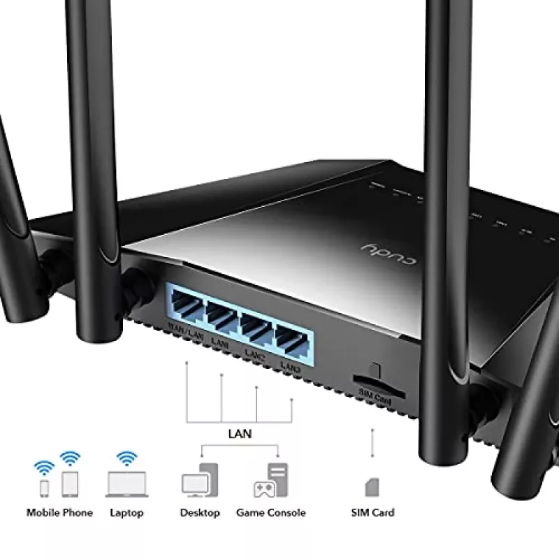 Cudy LT400 langaton reititin Fast Ethernet single-band (2.4 GHz) 4G musta