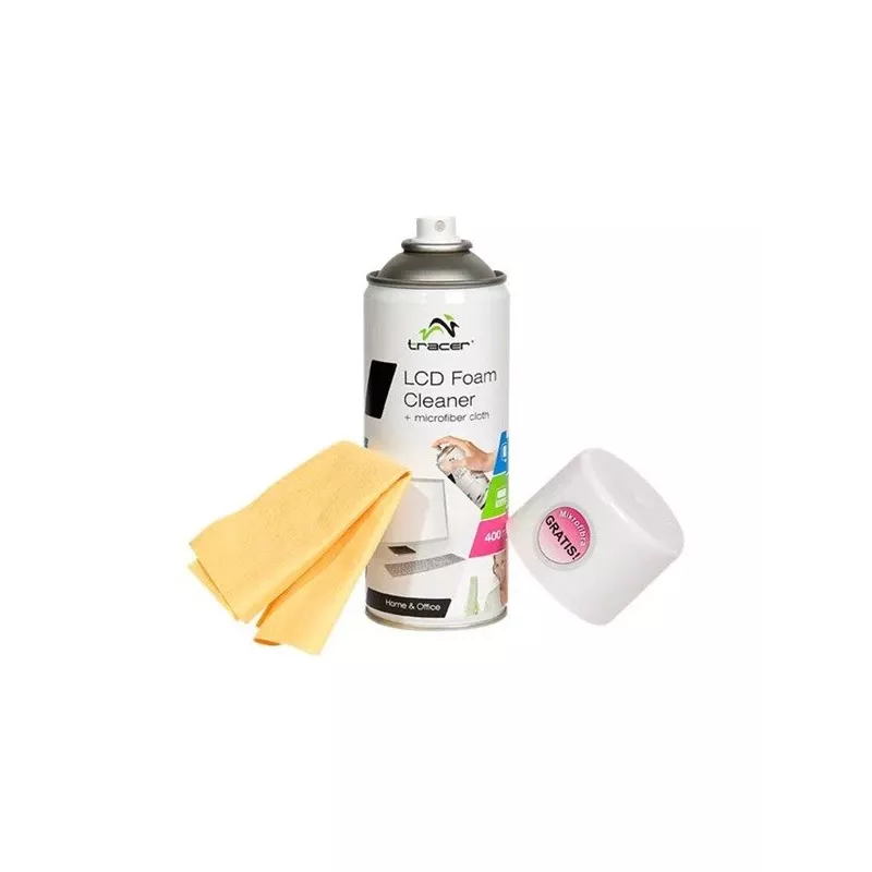 LCD-vaahtopuhdistusaine 400 ml + mikrokuituliina