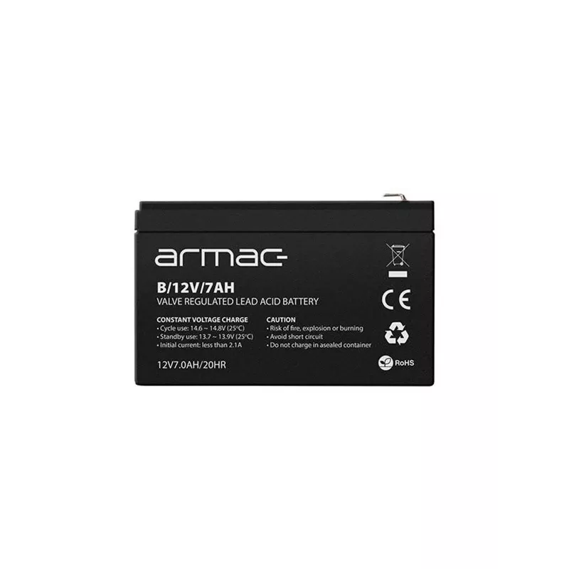 UPS-akku ARMAC B/12V/7AH — lyijyhyytelö 12V 7Ah, 110A max. purkuvirta, ABS-kotelo