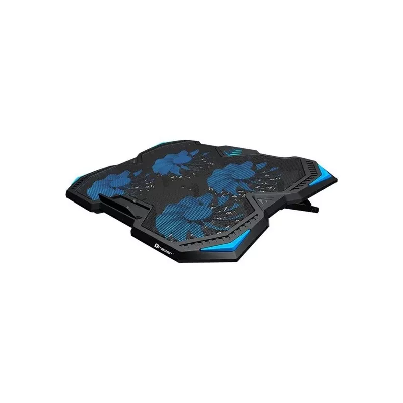 Tracer Gamezone Turbo kannettavan jäähdytysalusta enintään 17", 4 tuuletinta 140 mm, USB-keskitin, sininen LED, musta