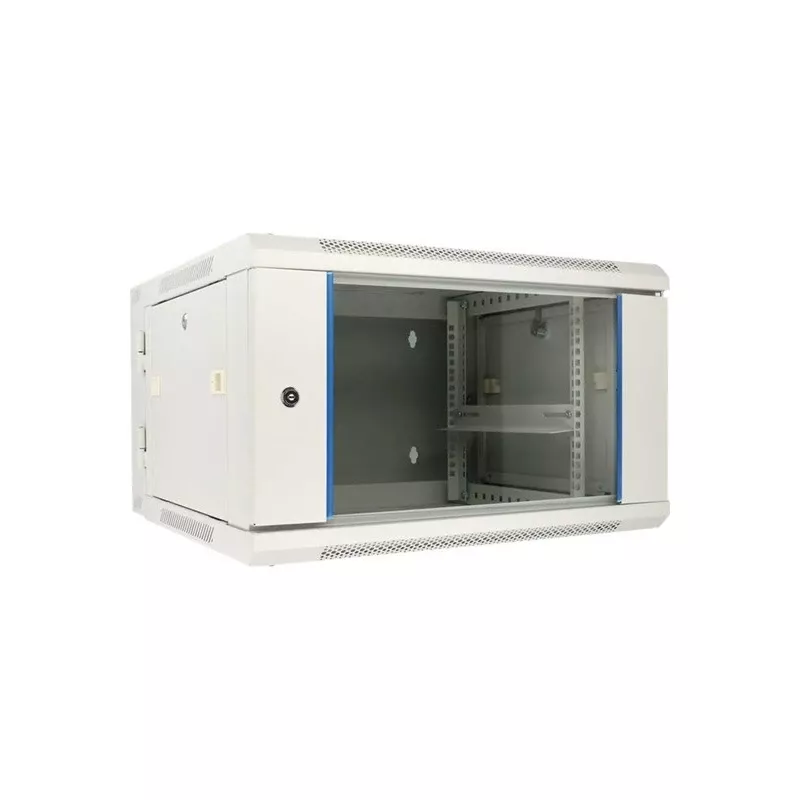 Extralink seinäräkkikaappi 6U 600x600 AZH harmaa seinäasennus, kääntyvä malli
